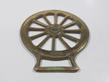 Antique Wagon Wheel Themed Horse Brass 2 3/4" x 3 1/4"