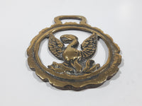 Antique Phoenix Bird Themed Horse Brass 2 7/8" x 3 3/8"