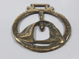 Antique New Forest King Rufus Stirrup Horse Brass 3" x 3 5/8"