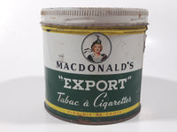 Vintage Macdonald's Export Finest Virginia Cigarette Tobacco Tin Metal Can