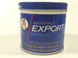 Vintage Macdonald Export Medium Cigarette Tobacco Dark Blue Tin Metal Can