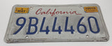 2015 California White with Dark Blue Letters Vehicle License Plate 9B44460