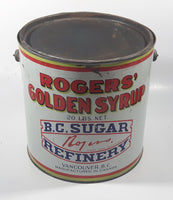 Vintage Rogers Syrup Golden Sugar Vancouver, B.C. Sugar Refinery 20lb Tin Metal Can Pail with Lid