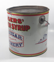 Vintage Rogers Syrup Golden Sugar Vancouver, B.C. Sugar Refinery 20lb Tin Metal Can Pail with Lid