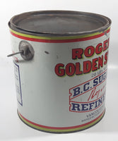 Vintage Rogers Syrup Golden Sugar Vancouver, B.C. Sugar Refinery 20lb Tin Metal Can Pail with Lid