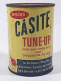 Rare Version Vintage Casite Improved Tune-Up Now with Spark Plug and Carburetor Cleaner 15 Fluid Ounces Yellow Metal Container FULL