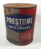 Vintage Eveready Prestone Brand Anti-Freeze Coolant Red Blue 1 Imperial Gallon Can - EMPTY