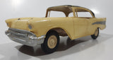 Vintage 1950s Dealer Promo Car 1957 Chevy Bel Air Yellow and Black 8" Long Plastic and Metal Toy Friction Vehicle