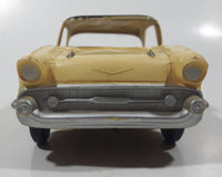 Vintage 1950s Dealer Promo Car 1957 Chevy Bel Air Yellow and Black 8" Long Plastic and Metal Toy Friction Vehicle