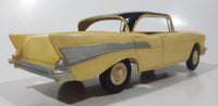 Vintage 1950s Dealer Promo Car 1957 Chevy Bel Air Yellow and Black 8" Long Plastic and Metal Toy Friction Vehicle