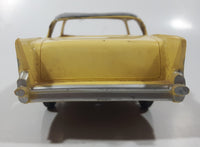 Vintage 1950s Dealer Promo Car 1957 Chevy Bel Air Yellow and Black 8" Long Plastic and Metal Toy Friction Vehicle