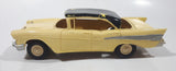 Vintage 1950s Dealer Promo Car 1957 Chevy Bel Air Yellow and Black 8" Long Plastic and Metal Toy Friction Vehicle