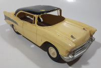 Vintage 1950s Dealer Promo Car 1957 Chevy Bel Air Yellow and Black 8" Long Plastic and Metal Toy Friction Vehicle