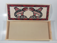 Vintage Clarence A. Wells Port Simpson, B.C. Aboriginal Art Wood Box with Sliding Lid