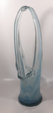 Vintage Blue and White Swirl 17 1/2" Tall Art Glass Basket