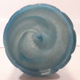 Vintage Blue and White Swirl 17 1/2" Tall Art Glass Basket