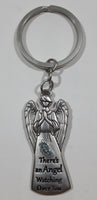 There's an Angel Watching Over You 2" Tall Metal Charm Key Chain Ring