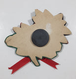 Red Poinsettia Flower 3 1/4" x 4" Embroidered Fabric Fridge Magnet