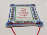 1997 AGC American Greetings "Friendship is one of life's happiest gifts" 2 5/8" x 3 1/4" Ceramic Plaque Hanging Ornament