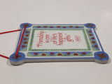 1997 AGC American Greetings "Friendship is one of life's happiest gifts" 2 5/8" x 3 1/4" Ceramic Plaque Hanging Ornament