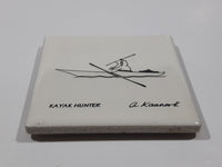 Kayak Hunter A. Kaanark 2 3/8" x 2 3/8" Ceramic Tile Fridge Magnet