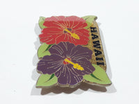 Hawaii Hibiscus Flower Themed 1 1/4" x 2" Enamel Metal Fridge Magnet