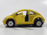Volkswagen Beetle Bug Yellow Pull Back Die Cast Toy Car Vehicle with Opening Doors