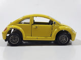 Volkswagen Beetle Bug Yellow Pull Back Die Cast Toy Car Vehicle with Opening Doors