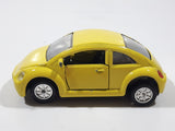Volkswagen Beetle Bug Yellow Pull Back Die Cast Toy Car Vehicle with Opening Doors