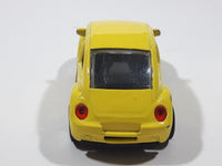 Volkswagen Beetle Bug Yellow Pull Back Die Cast Toy Car Vehicle with Opening Doors