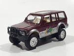 Unknown Brand 4WD Dark Red Maroon Burgundy Pull Back Die Cast Toy Car Vehicle