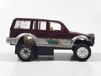 Unknown Brand 4WD Dark Red Maroon Burgundy Pull Back Die Cast Toy Car Vehicle