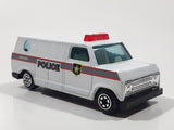 Vintage Yatming No. 1501 Ford Econoline E-150 Police Emergency White Van Die Cast Toy Car Emergency Rescue Vehicle