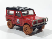 2007 Matchbox Pirate Island Land Rover 90 Red and Black Die Cast Toy Car Vehicle