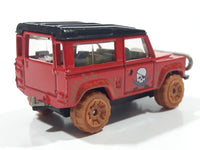 2007 Matchbox Pirate Island Land Rover 90 Red and Black Die Cast Toy Car Vehicle