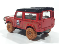 2007 Matchbox Pirate Island Land Rover 90 Red and Black Die Cast Toy Car Vehicle