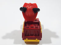 Vintage Tomy Walt Disney Production No. PD-2 Mickey Mouse Fireman Red and Yellow Plastic and Die Cast Metal Toy Car Fire Truck Firefighting Vehicle