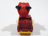 Vintage Tomy Walt Disney Production No. PD-2 Mickey Mouse Fireman Red and Yellow Plastic and Die Cast Metal Toy Car Fire Truck Firefighting Vehicle
