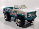 Vintage 1980s Tonka Diver Down Pickup Truck White and Aqua Blue Plastic and Pressed Steel Die Cast Toy Car Vehicle 8" Long