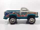 Vintage 1980s Tonka Diver Down Pickup Truck White and Aqua Blue Plastic and Pressed Steel Die Cast Toy Car Vehicle 8" Long