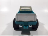 Vintage 1980s Tonka Diver Down Pickup Truck White and Aqua Blue Plastic and Pressed Steel Die Cast Toy Car Vehicle 8" Long