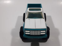 Vintage 1980s Tonka Diver Down Pickup Truck White and Aqua Blue Plastic and Pressed Steel Die Cast Toy Car Vehicle 8" Long