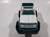 Vintage 1980s Tonka Diver Down Pickup Truck White and Aqua Blue Plastic and Pressed Steel Die Cast Toy Car Vehicle 8" Long