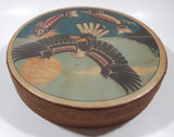 Clarence A. Wells Port Simpson, B.C. Aboriginal Art Eagle and Salmon Deer Hide Rimmed Drum Print