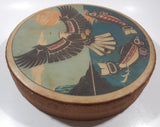 Clarence A. Wells Port Simpson, B.C. Aboriginal Art Eagle and Salmon Deer Hide Rimmed Drum Print