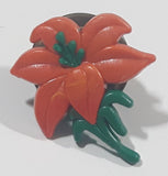 Province of Saskatchewan Official Flower Red Tiger Lily 5/8" x 3/4" Plastic Pin