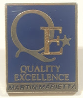 QE Quality Excellence Martin Marietta 3/4" x 7/8" Enamel Metal Lapel Pin