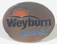 Weyburn Saskatchewan Opportunity Wonderful Oval Shaped 3/4" x 1" Enamel Metal Lapel Pin