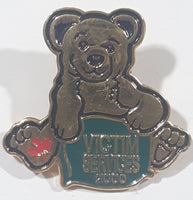 Canada Victim Services 2000 Teddy Bear Themed 1 1/8" x 1 1/8" Enamel Metal Lapel Pin