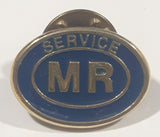 Mr Service Blue Oval Shaped 1/2" x 3/4" Enamel Metal Lapel Pin